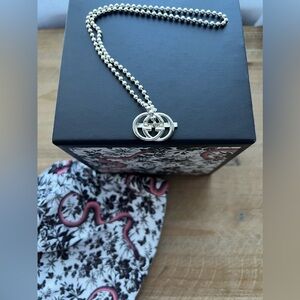 GUCCI Brit Toggle Interlocking Logo Gball Sterling Silver Necklace Or Bracelet